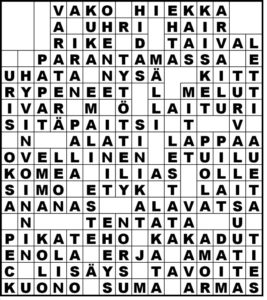 Telma 1/2019 ristikon ratkaisu