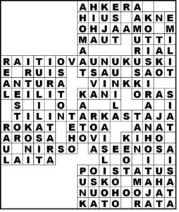Ristikon ratkaisu Telma 2/19