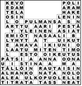 Sanaristikon ratkaisu Telma 4/19
